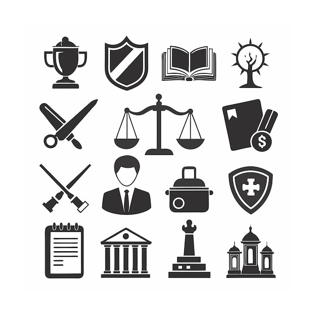 Legal and Law Icon Set Vector Illustration