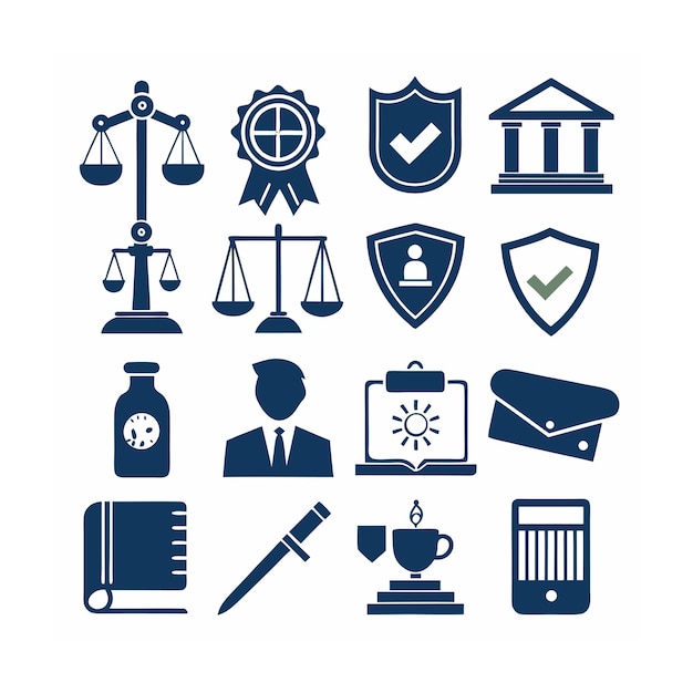 Vector legal and law icon set vector illustration