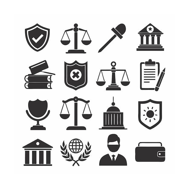 Vector legal and law icon set vector illustration