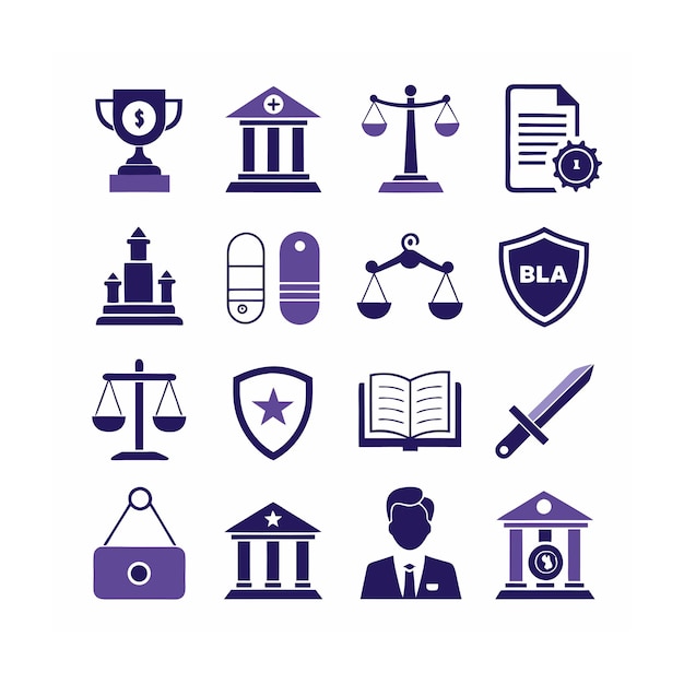 Vector legal and law icon set vector illustration