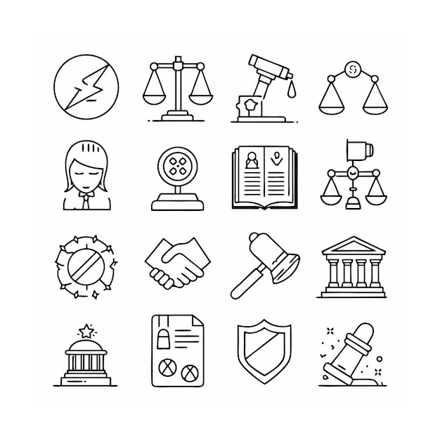 Vector legal and law icon set vector illustration