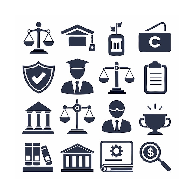 Vector legal and law icon set vector illustration