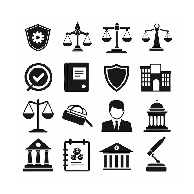 Vector legal and law icon set vector illustration