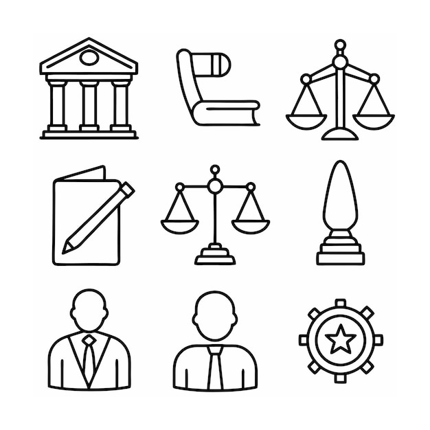 Vector legal and law icon set vector illustration