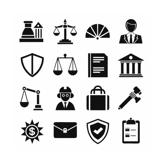 Vector legal and law icon set vector illustration