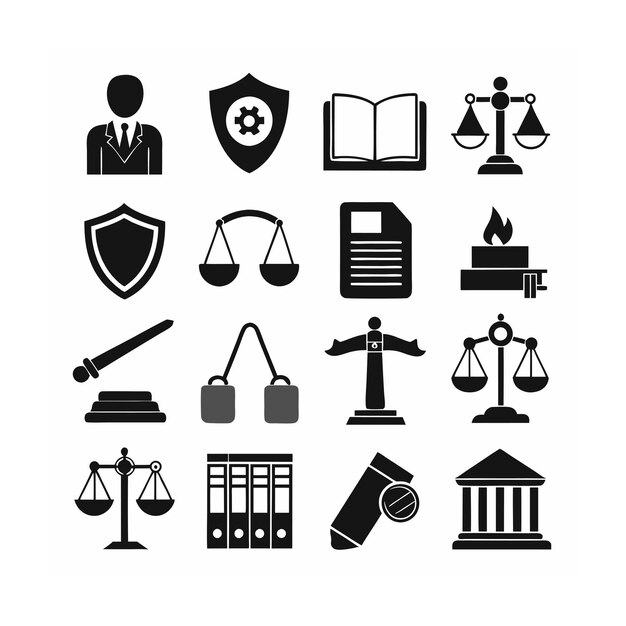 Vector legal and law icon set vector illustration