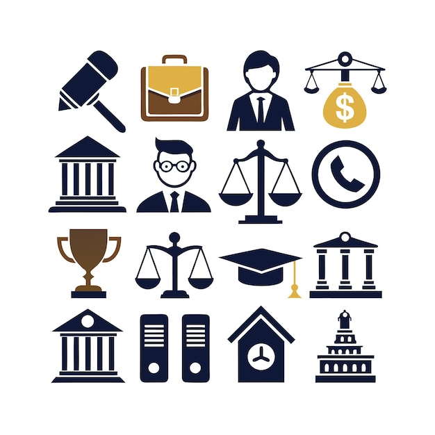 Vector legal and law icon set vector illustration