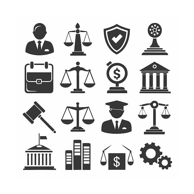 Vector legal and law icon set vector illustration