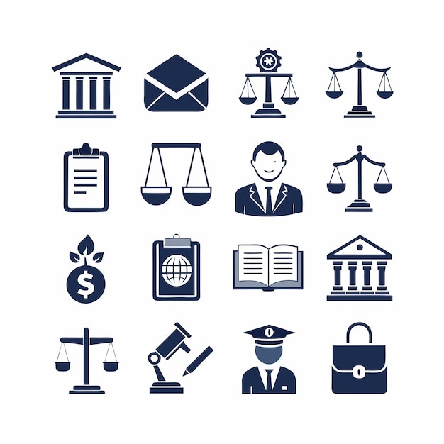 Vector legal and law icon set vector illustration