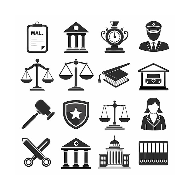 Vector legal and law icon set vector illustration