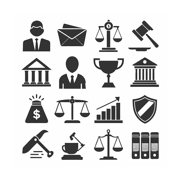 Vector legal and law icon set vector illustration