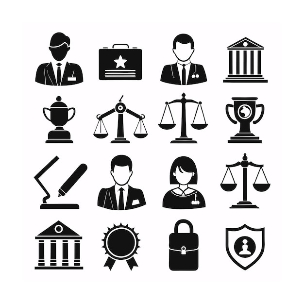 Vector legal and law icon set vector illustration