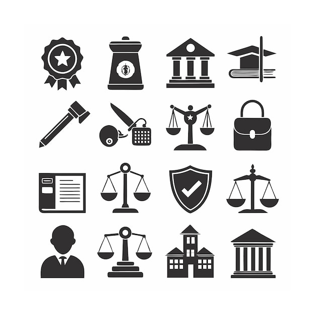 Vector legal and law icon set vector illustration