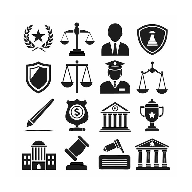 Legal and Law Icon Set Vector Illustration