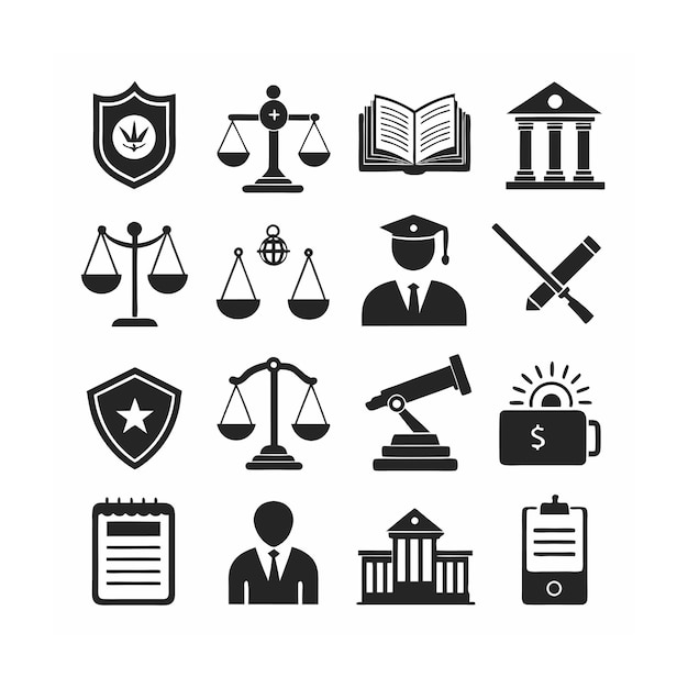 Legal and Law Icon Set Vector Illustration