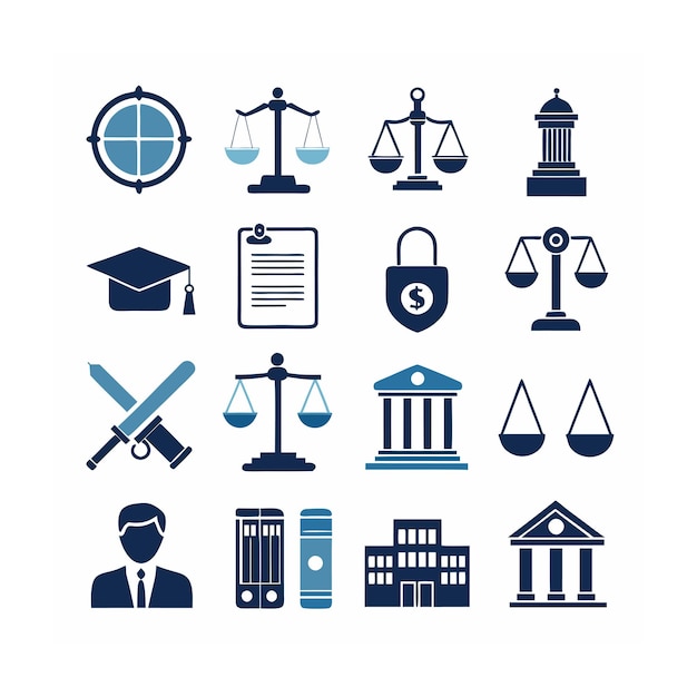 Vector legal and law icon set vector illustration