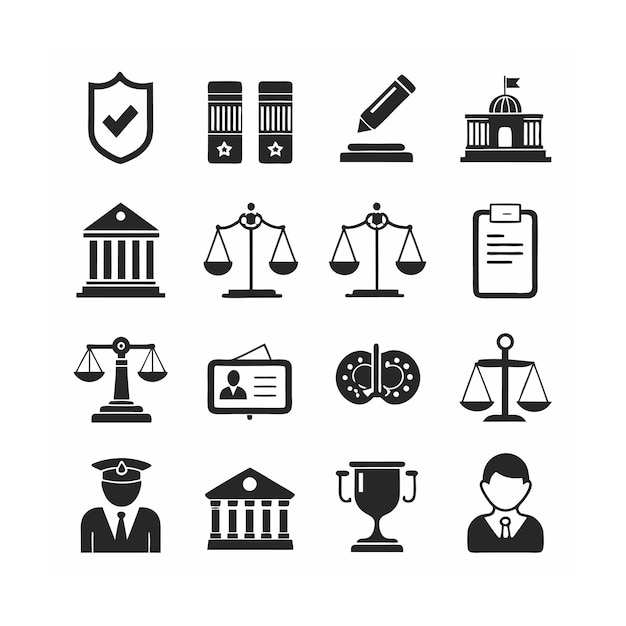 Vector legal and law icon set vector illustration