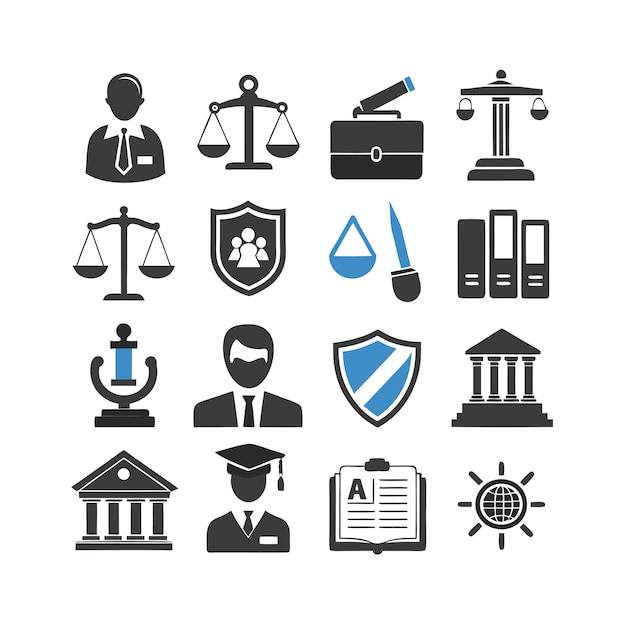 Legal and Law Icon Set Vector Illustration