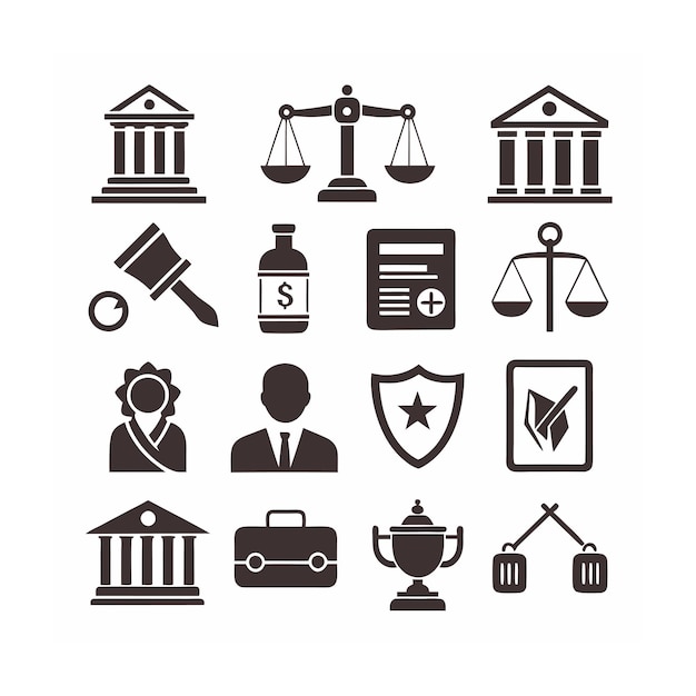 Legal and Law Icon Set Vector Illustration