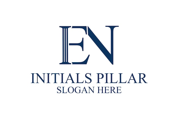 legal pillar logo initial letter en premium vector