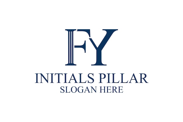 legal pillar logo initial letter fy premium vector