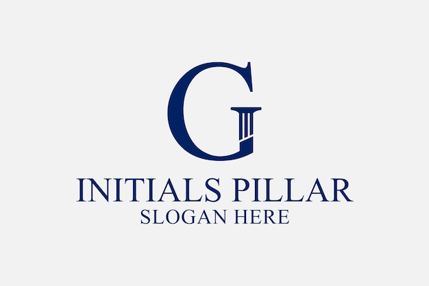 Legal pillar logo initials g premium vector