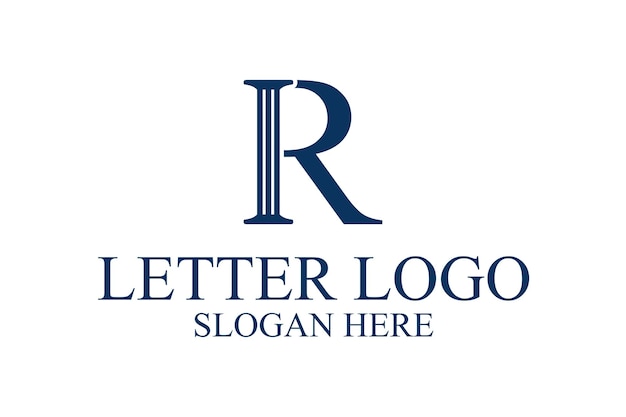 Legal pillar logo initials r vector premium