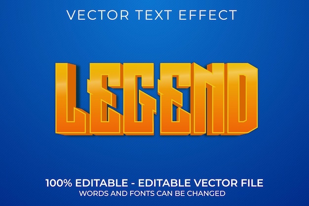 Legend 3d editable text effect