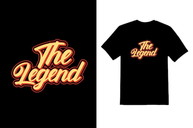 The legend creative typeface t shirt design template