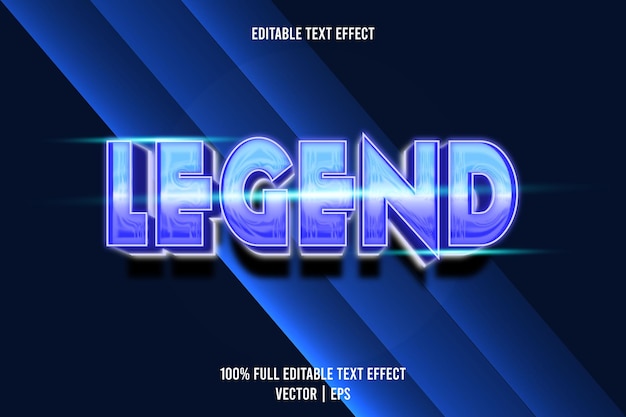 Legend editable text effect 3 dimension emboss neon style