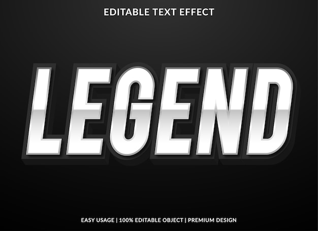 legend text effect template premium style