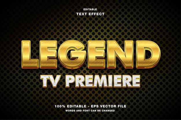 Legend TV Premiere 3D Editable Text Effect