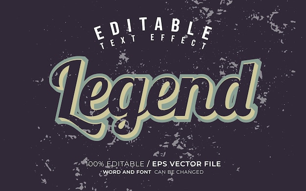 Legend Vintage Editable Text Effect