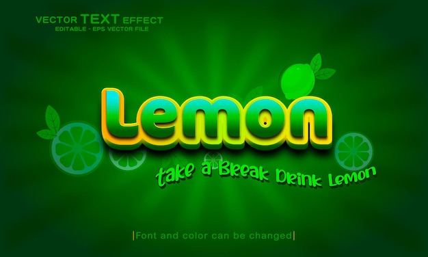 Lemon 3d editable text effect modern font effect