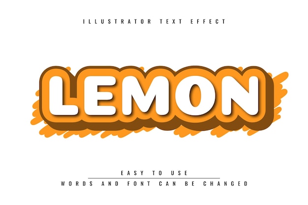 Lemon 3d editable text effect template design