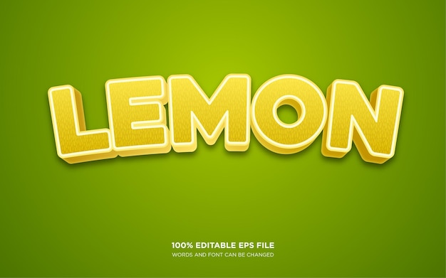 Lemon 3D editable text style effect