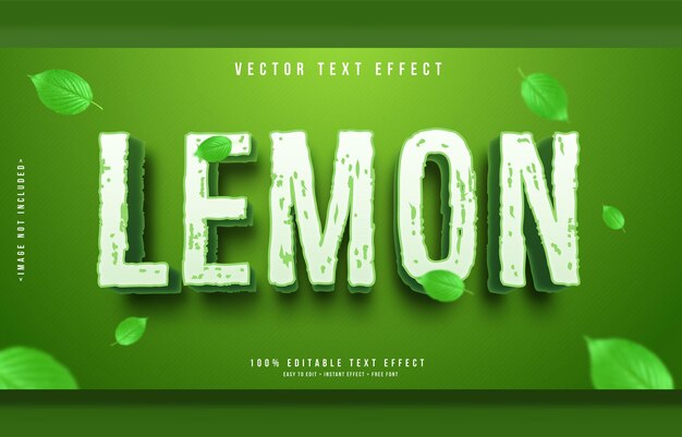 Vector lemon 3d text effect