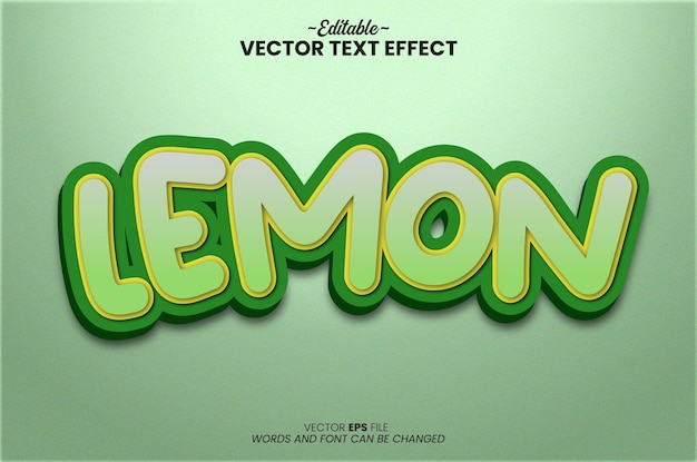 Lemon 3d text effects lime green style text