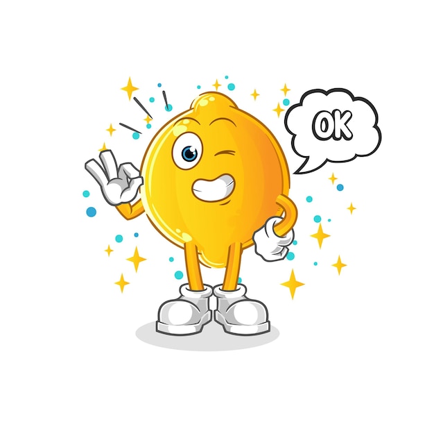 lemon agree mascot. cartoon vector