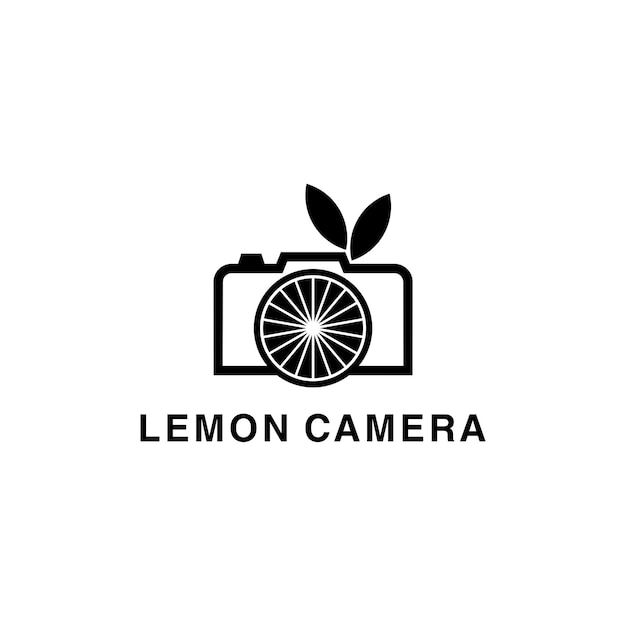 lemon camera vector logo design