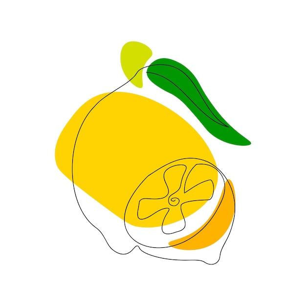 Lemon continuous one line drawing