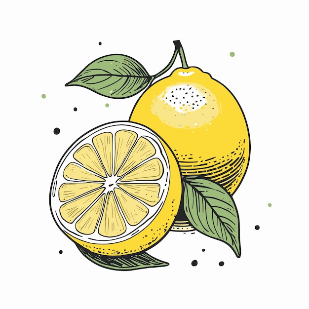 Vector lemon drawing vector illustration