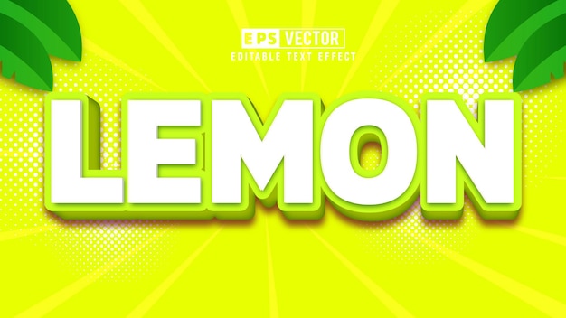 Lemon editable 3d editable text effect with background