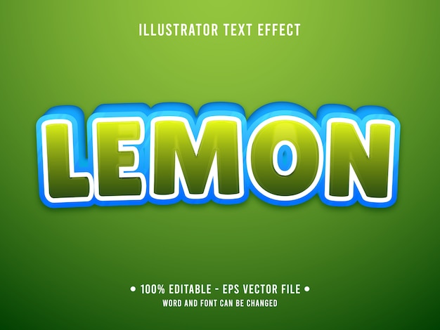 Lemon editable text effect modern style with gradient green color