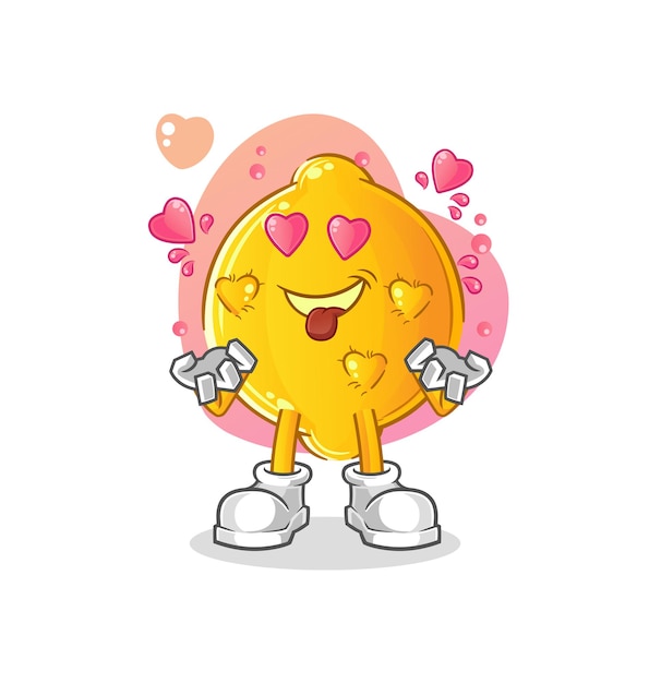 Lemon fallin love vector. cartoon character