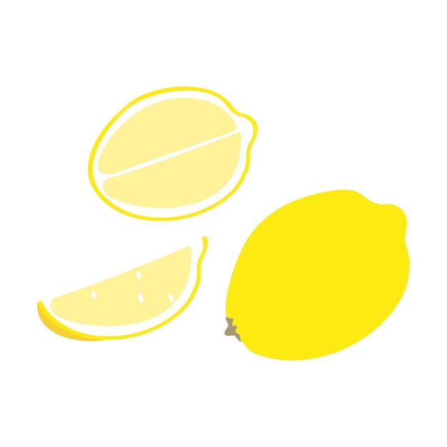 lemon flat design on white background vector isolated