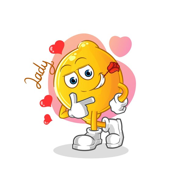 lemon flirting illustration. character vector