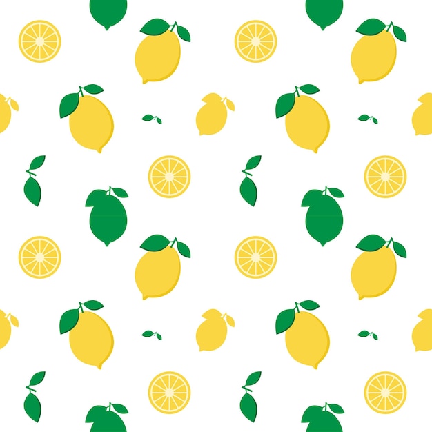 Lemon fresh fruit seamless abstract pattern vector design