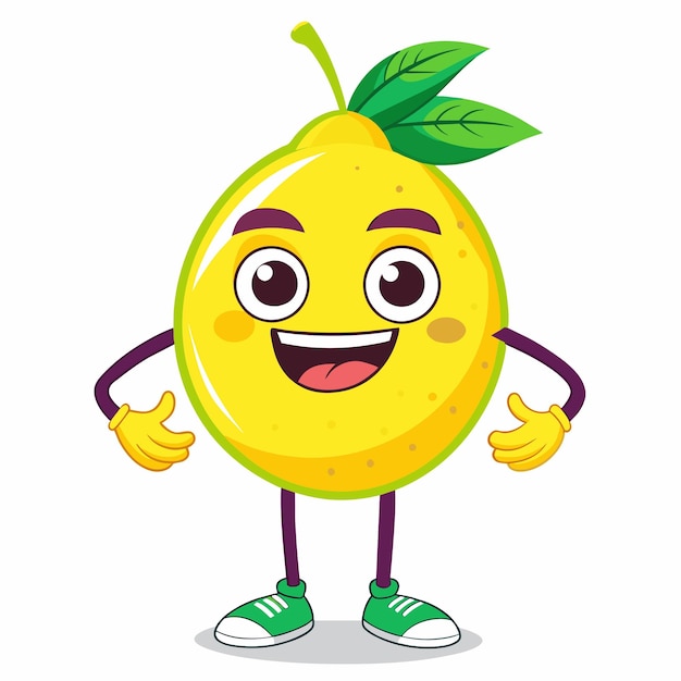 Lemon fruit character cartoon vector illustration Lemon fruit mascot