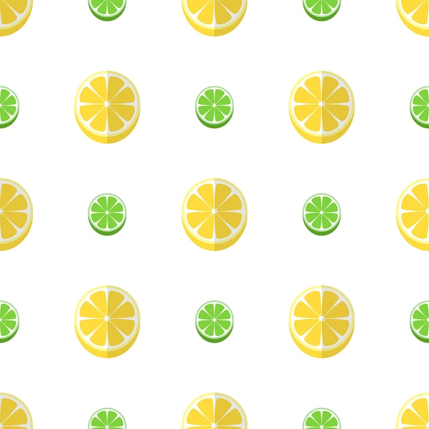 Lemon fruit seamless pattern illustration